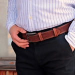 Load image into Gallery viewer, Personalized Stylish Special Occasion Gift Tan Leather Belt
