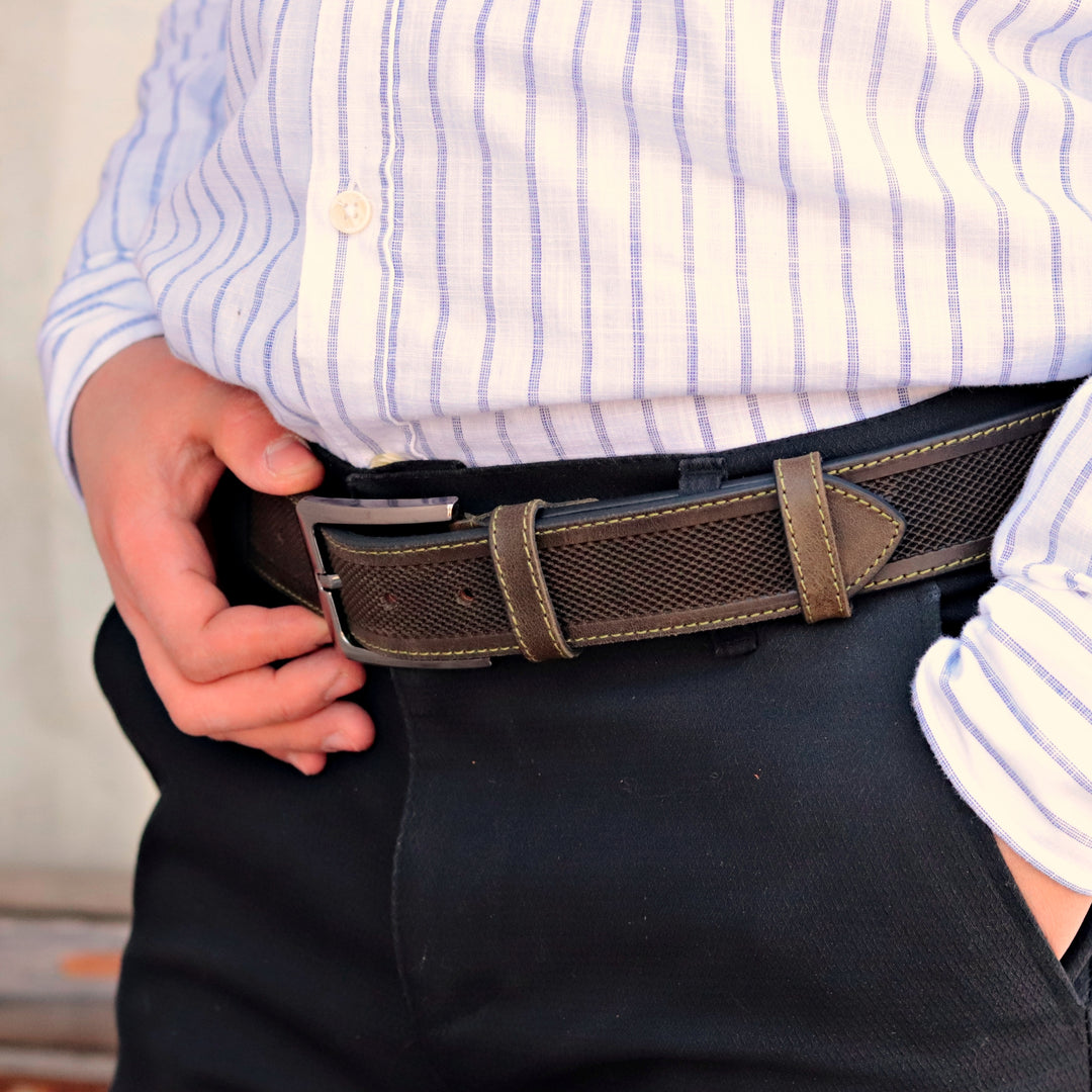 Personalized Stylish Special Occasion Gift Grey Leather Belt