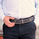 Load image into Gallery viewer, Personalized Stylish Special Occasion Gift Grey Leather Belt
