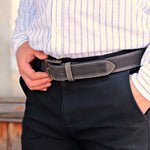 Load image into Gallery viewer, Personalized Stylish Special Occasion Gift Grey Leather Belt
