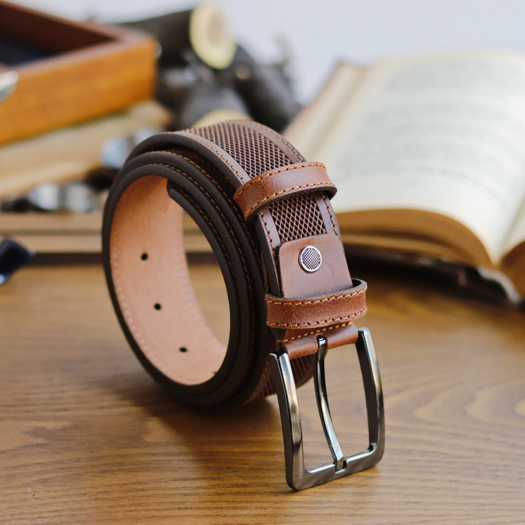 Personalized Stylish Special Occasion Gift Navy Leather Belt