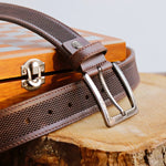 Load image into Gallery viewer, Personalized Stylish Special Occasion Gift Brown Leather Belt
