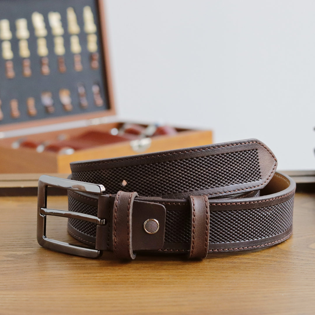 Personalized Stylish Special Occasion Gift Grey Leather Belt