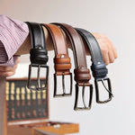 Load image into Gallery viewer, Customizable Navy Engraved Leather Belt
