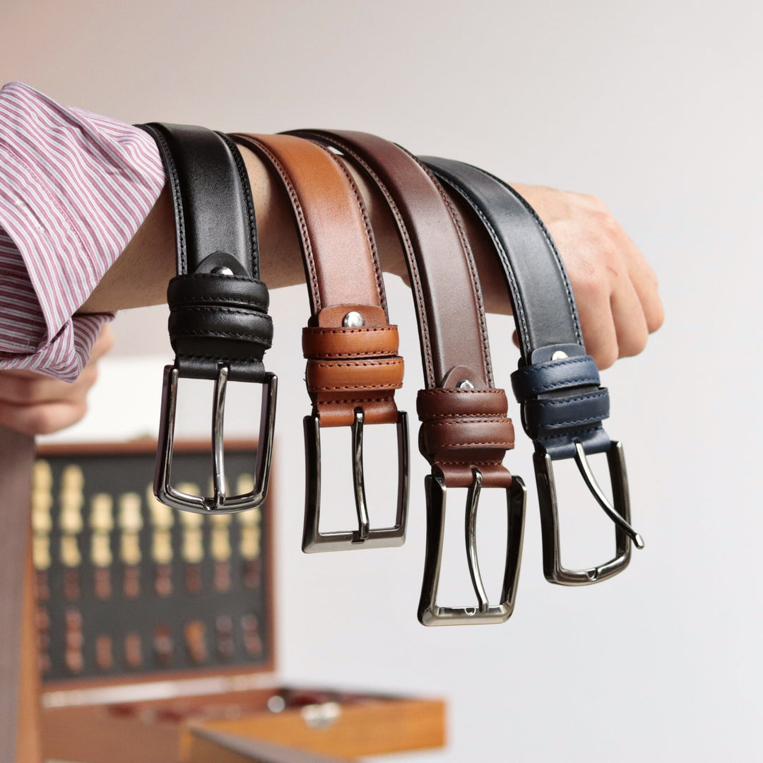 Customizable Tan Engraved Leather Belt